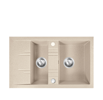 Chiuveta cu doua cuve si picurator 79x48 cm