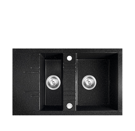 Chiuveta cu doua cuve si picurator 79x48 cm