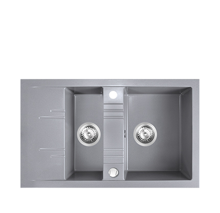 Chiuveta cu doua cuve si picurator 79x48 cm