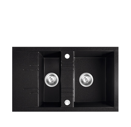 Chiuveta cu doua cuve si picurator 79x48 cm